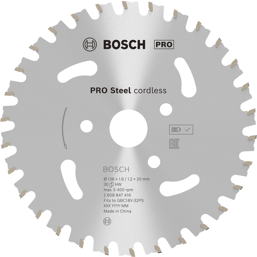 Akumulátorový pilový kotouč Bosch PRO Steel Rebar Cutter.